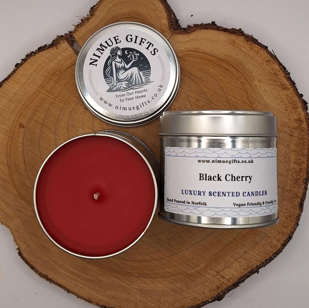 Black Cherry Scented Candle In A Tin