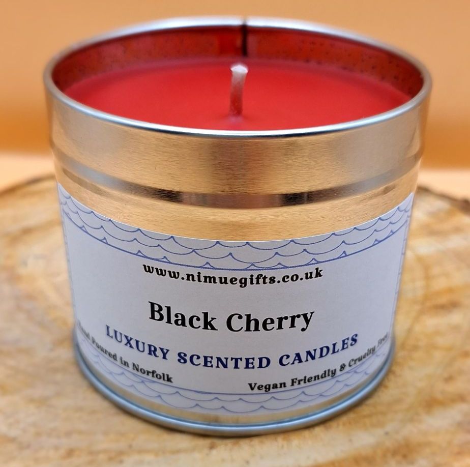 Black Cherry Scented Candle In A Tin