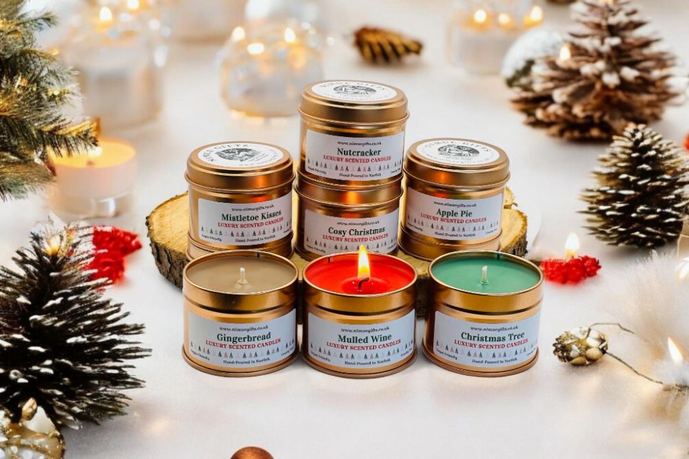 Christmas Scented Candles in a Tin