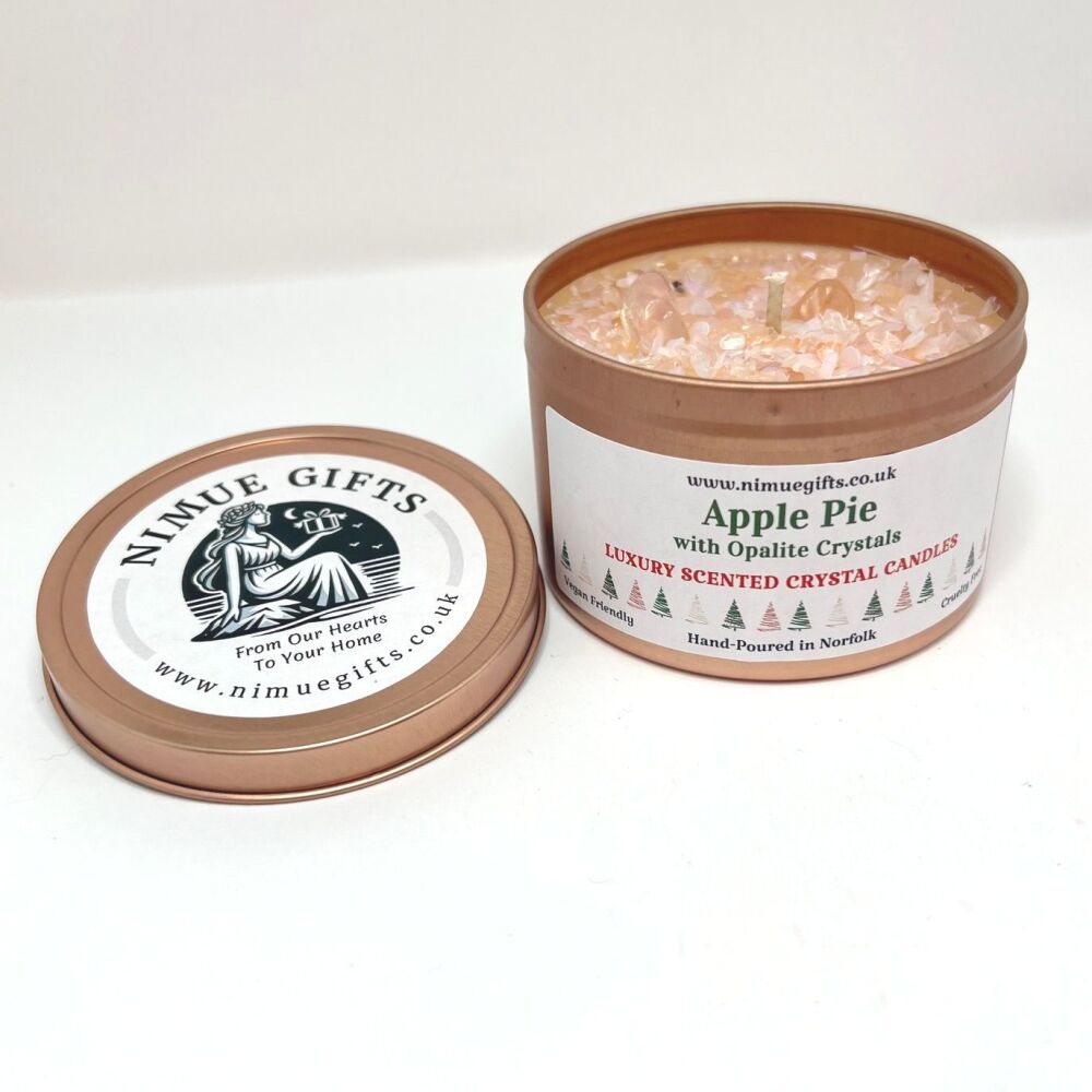 Apple Pie Scented Crystal Candle with Opalite