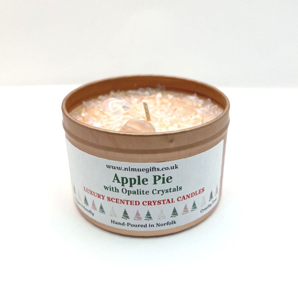 Apple Pie Scented Crystal Candle with Opalite