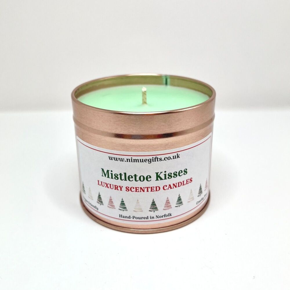 Mistletoe Kisses Scented Candle in a Tin