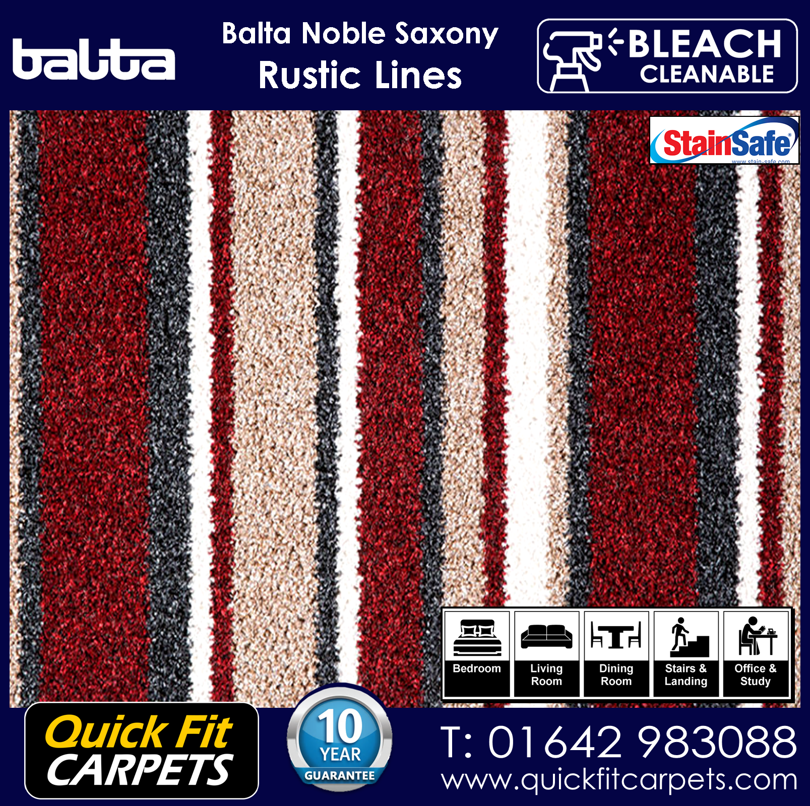 Quick Fit Carpets Balta Luxury Pile Rustic Lines