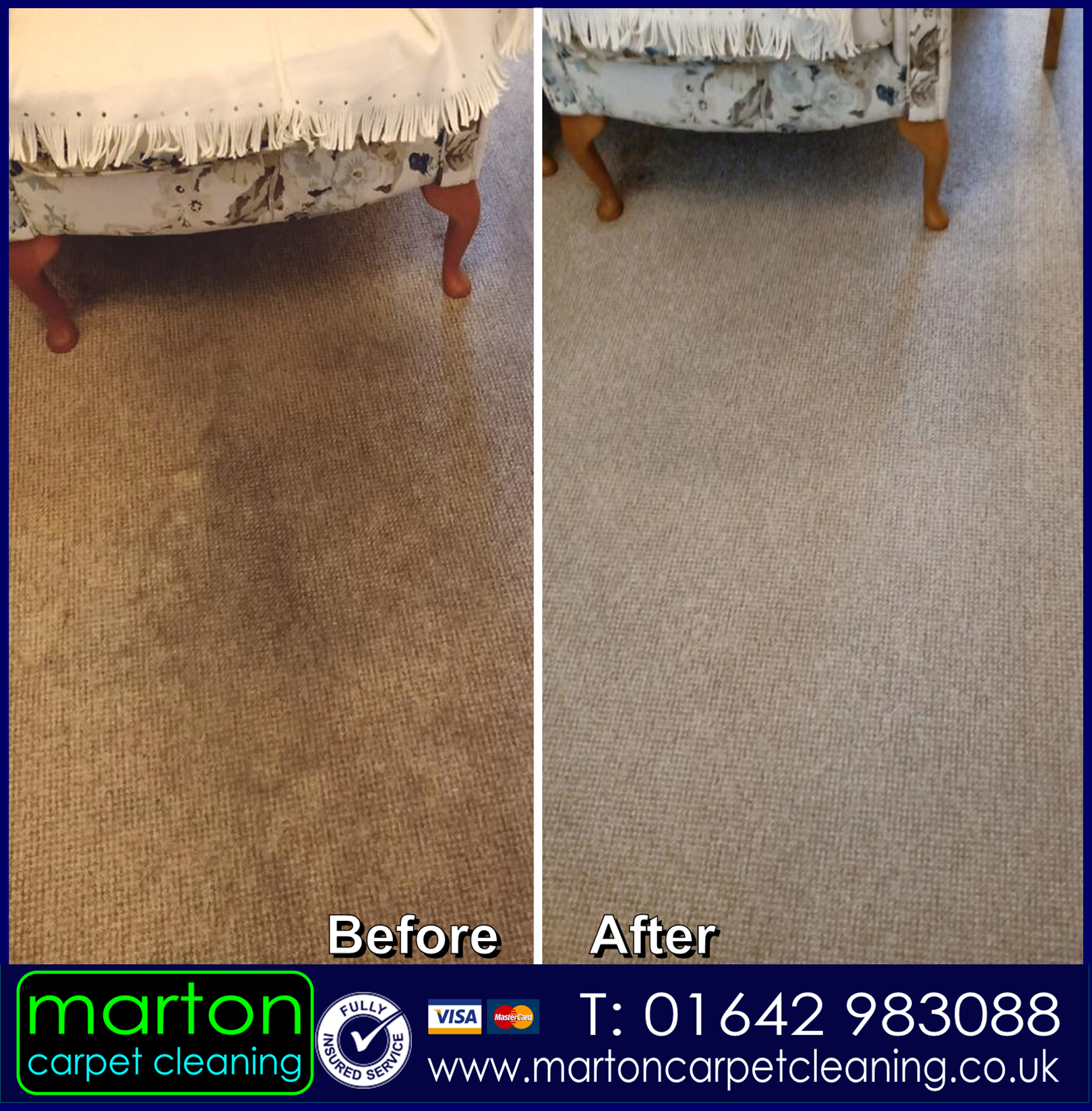 Living room carpet cleaning  in The Headland, Hartlepool