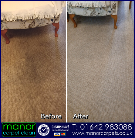 Lounge carpet cleaned and refreshed in Stokesley, TS9