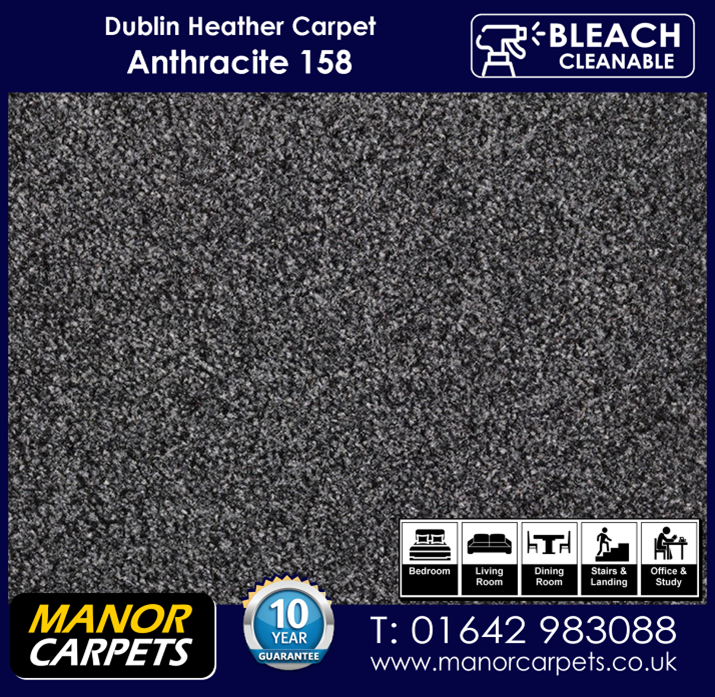 Anthracite 158 Dublin Heather Carpet from Manor Carpets