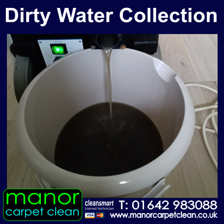 Dirty water from a living room carpet - cleaned in Redcar.