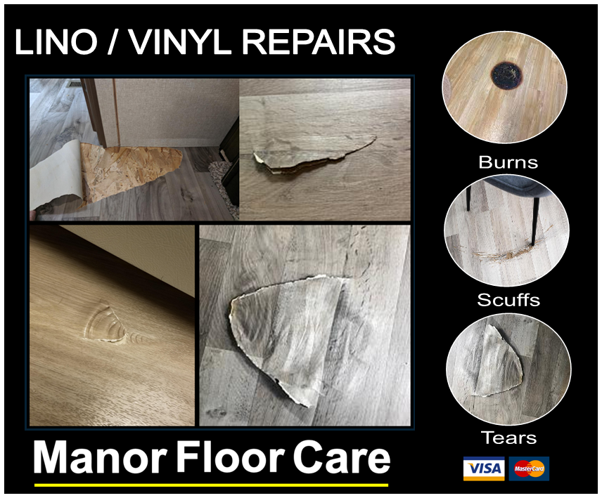 Vinyl and Lino Floor Repair services in Middlesbrough, Stockton on Tees, Redcar, Hartlepool and Darlington