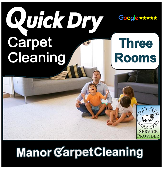 3 rooms quick dry low moisture carpet cleaning