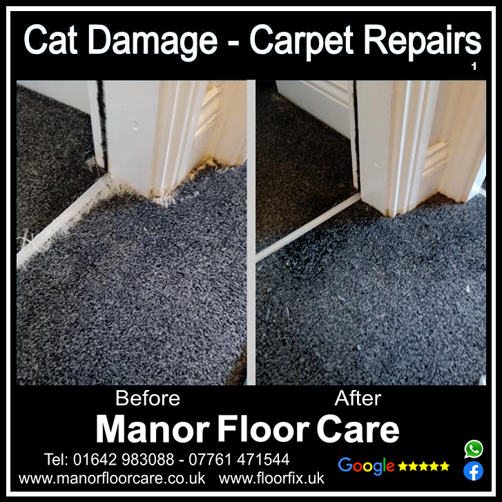 carpet repair caused by a cigarette, County Durham