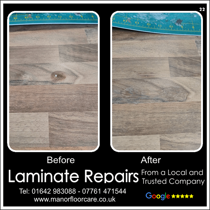 Laminate worktop burn repair in Ingleby Barwick