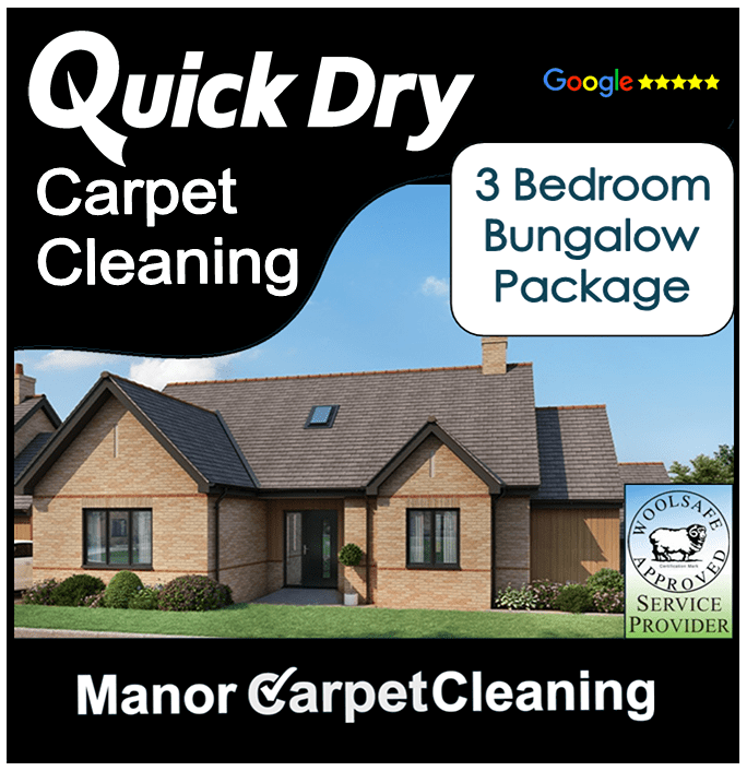 3 bedroom bungalow carpet cleaning package