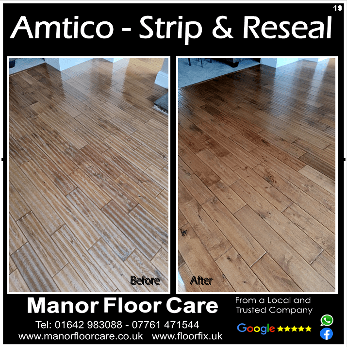 Amtico strip and reseal in Nunthorpe, Middlesbrough. Manor Floor Care