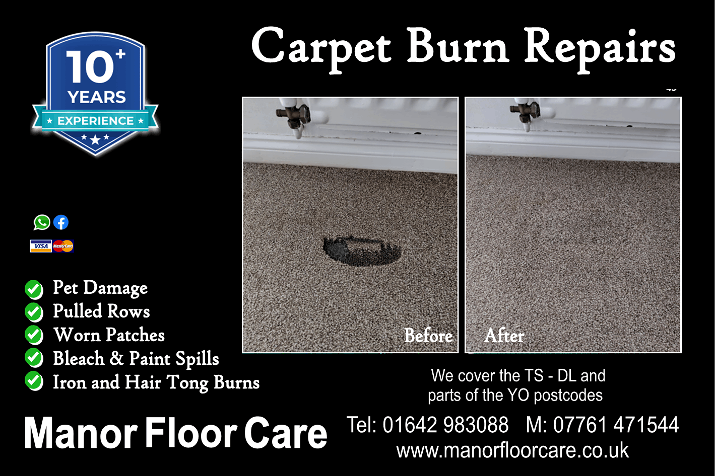Carpet burn repairs across the North East.
