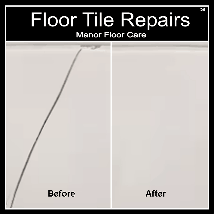 White ceramic tile crack filled and blended in Nunthorpe, Middlesbrough