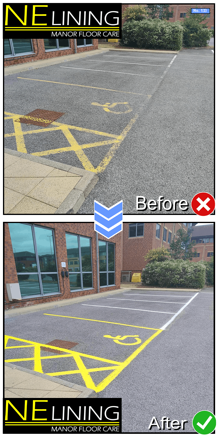 Car park repainted and remarked in Middlesbrough.