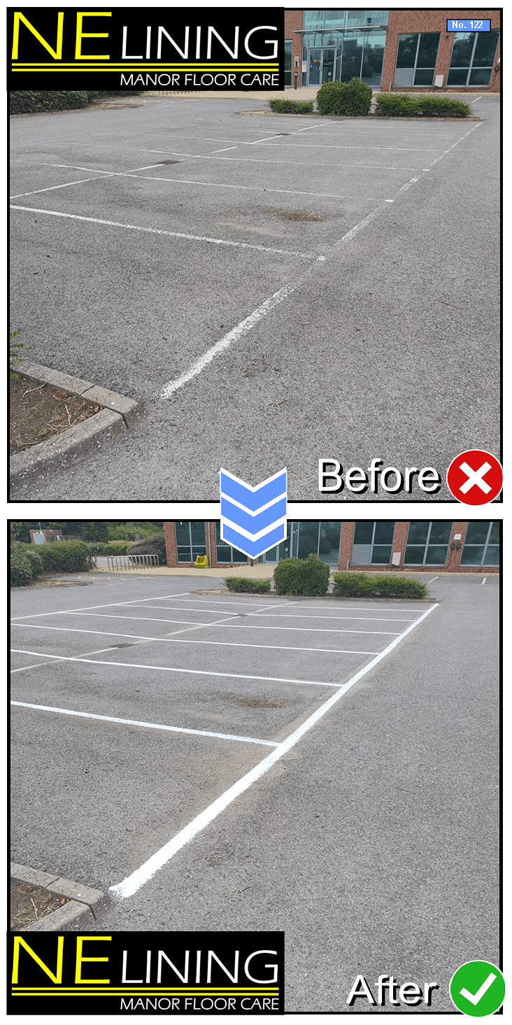 New car park layout painted completed in Thornaby, Stockton on Tees