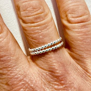 Sterling silver small ball stacking ring