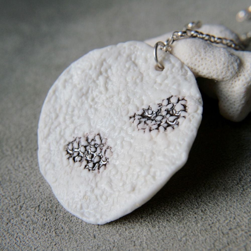 Organically shaped porcelain necklace