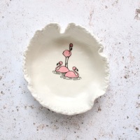 3 pink flamingoes -  trinket dish, for your rings, earrings and delicate chains.