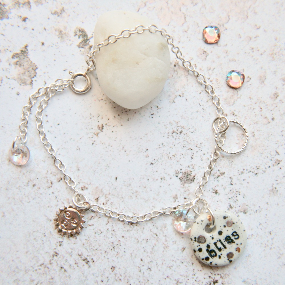 Follow your bliss - sterling silver bracelet with sun charm