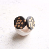 Stud earrings with gold dots 02