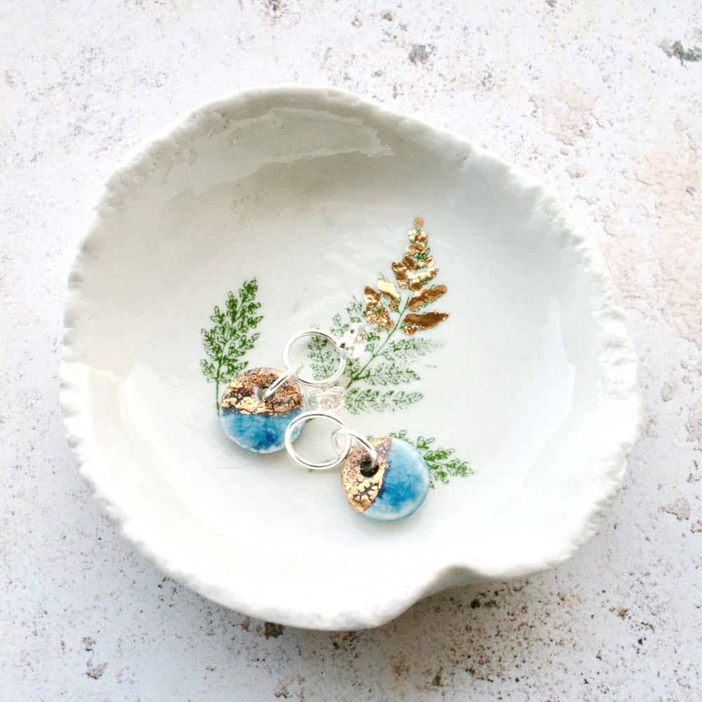 Botanical ceramic dish, for your rings, earrings or tealights.