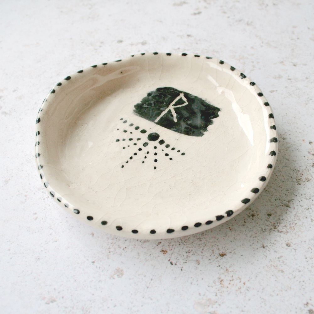 Raidho rune ceramic dish 01