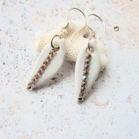 Porcelain earrings with Swarovski crystals