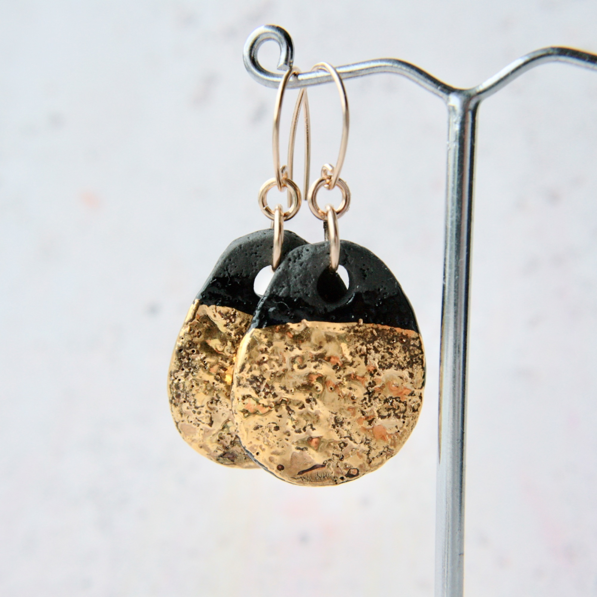 gold chain earrings with moons