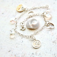 Zodiac sign bracelet with porcelain charms, made to order