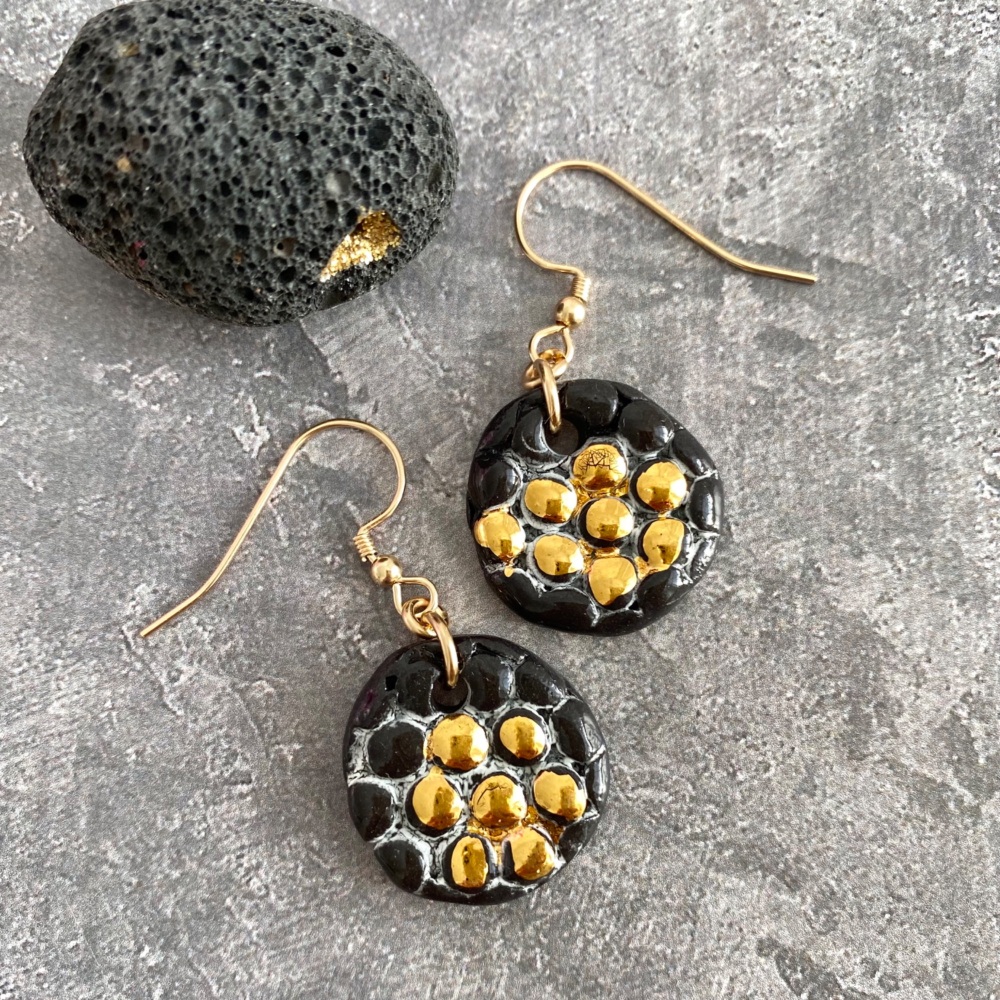Honeycomb earrings, designer earrings