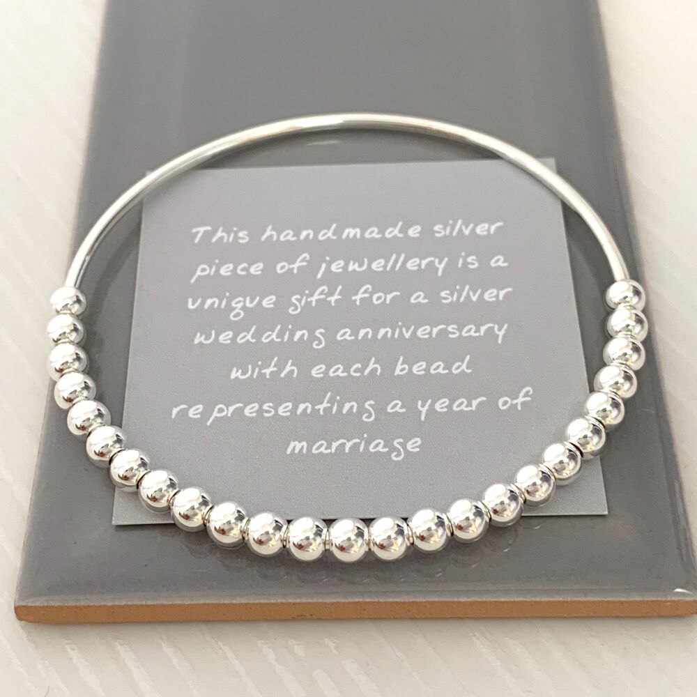 25th Silver Wedding Anniversary Gift Bangle