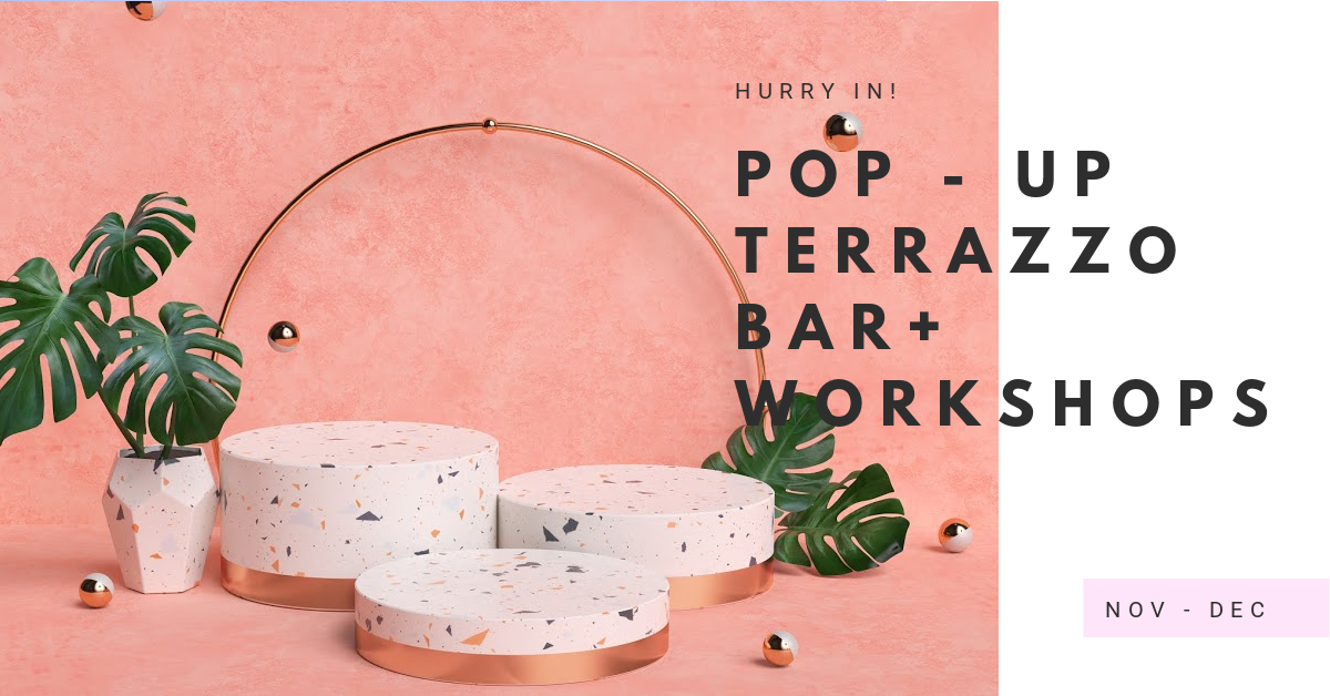 pop up terrazzo bar and workshops Richmond North Yorkshire