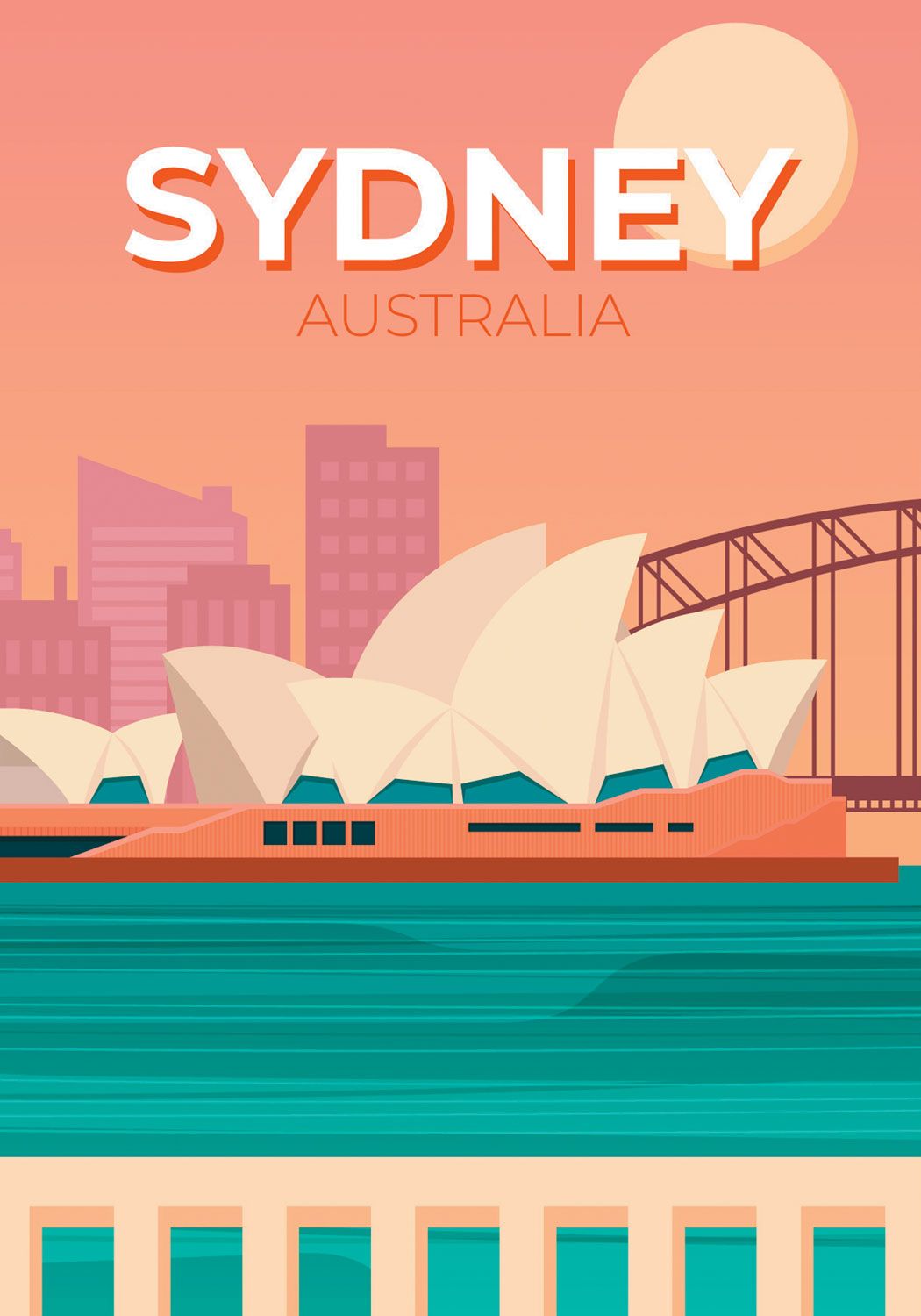 Sydney Travel Poster. Free UK Delivery