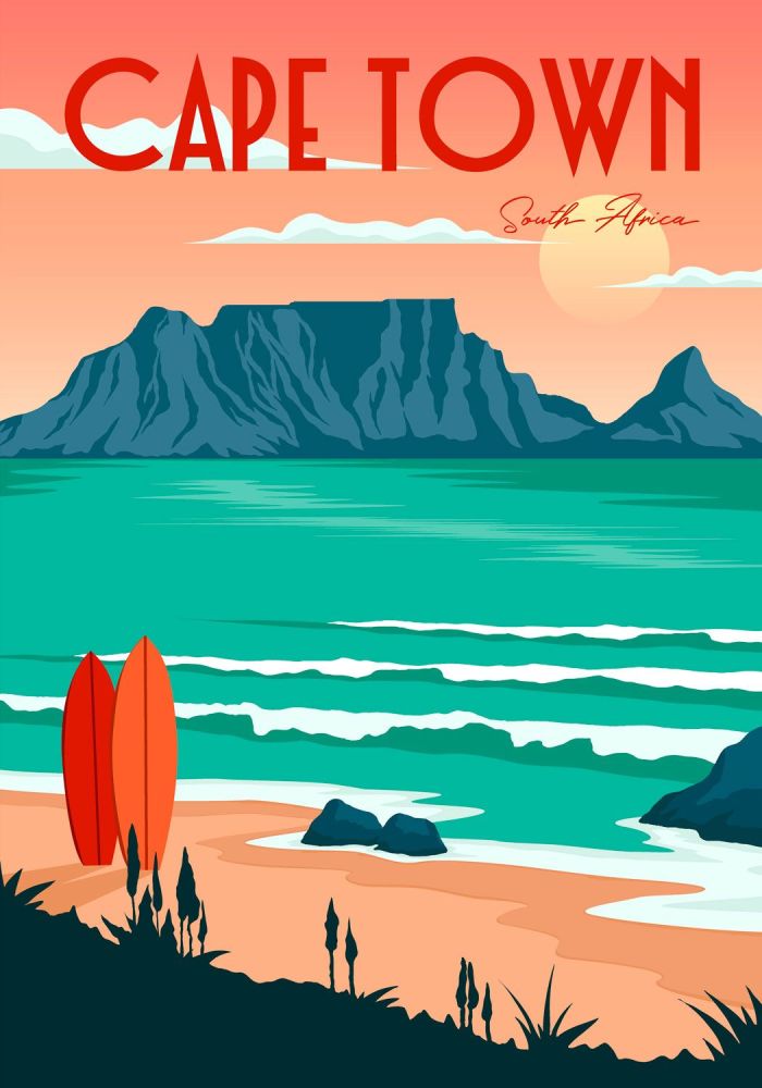 Cape Town Travel Poster. Free UK Delivery