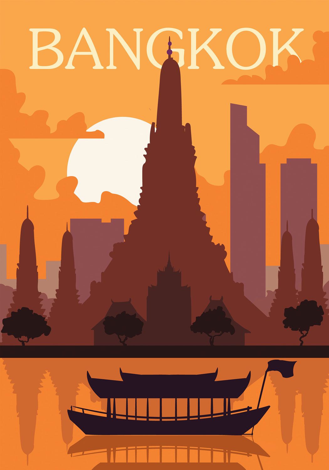 Bangkok Travel Poster. Free UK Delivery