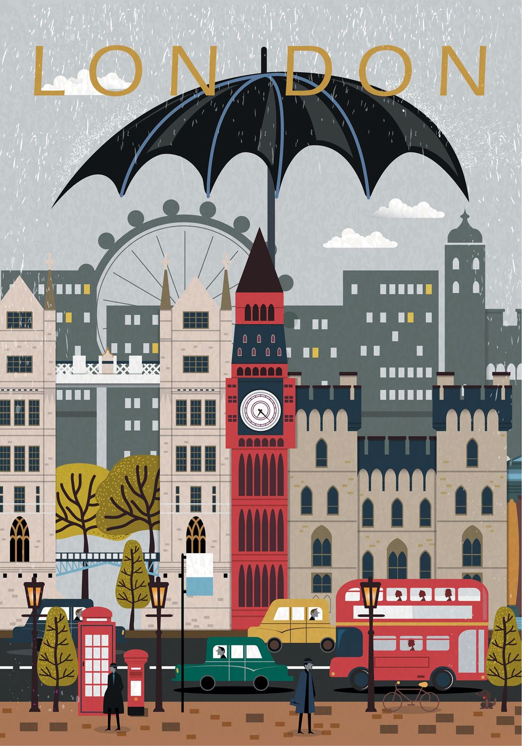 London Travel Poster. Free UK Delivery