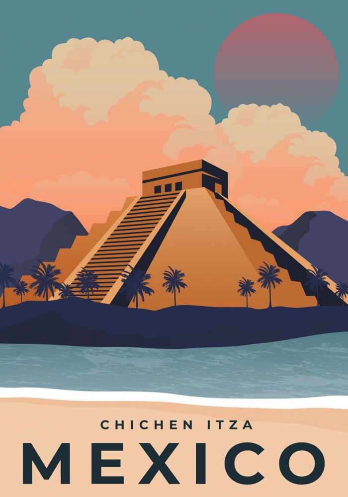 Mexico Travel Poster. Free UK Delivery
