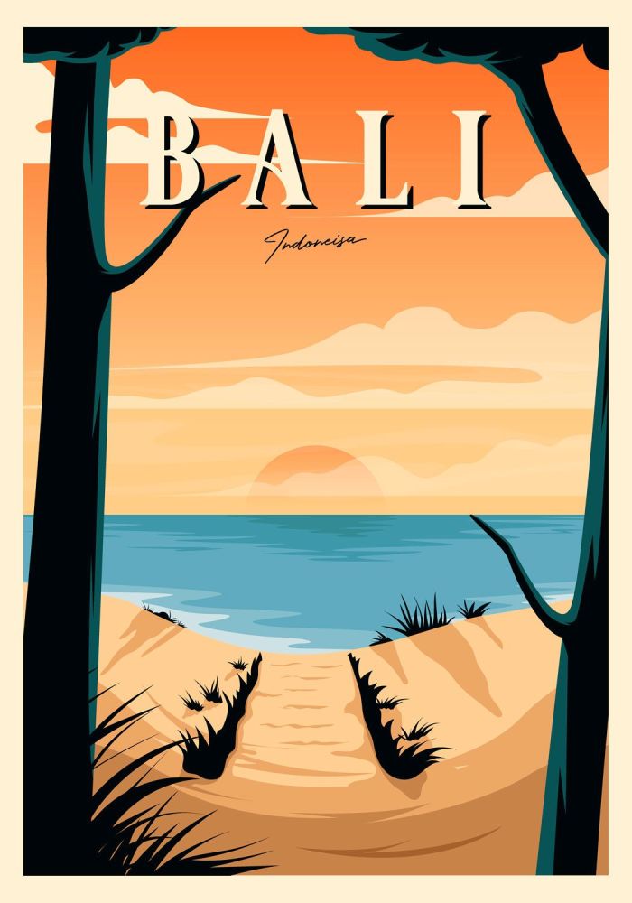 Bali Travel Poster. Free UK Delivery