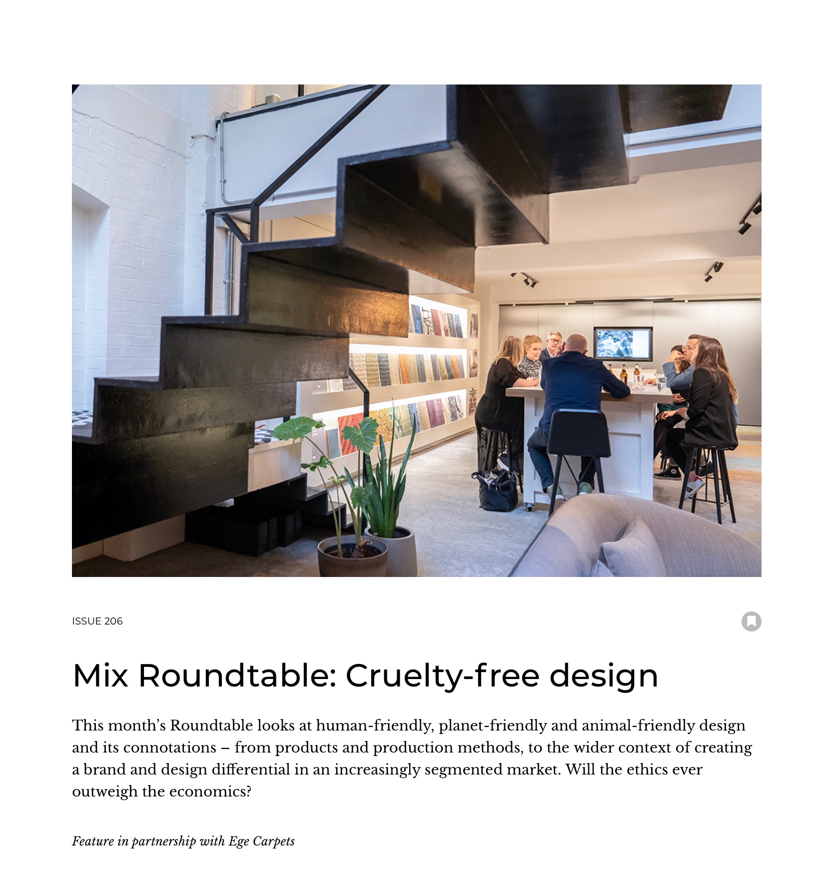 Mix Interiors magazine 'Cruelty free design' roundtable discussion - October 2020