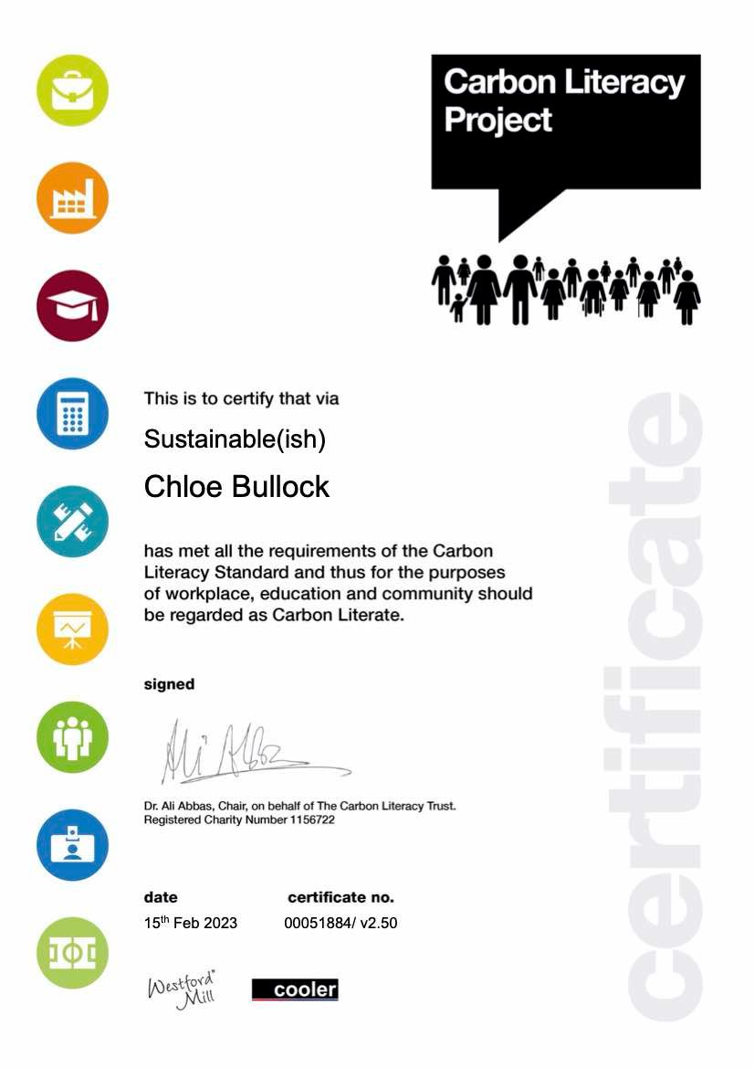 Certified carbon literate