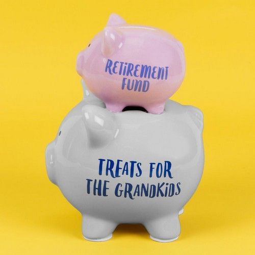 Pennies & Dreams - Retirement - Ceramic Double Pig Money Bank