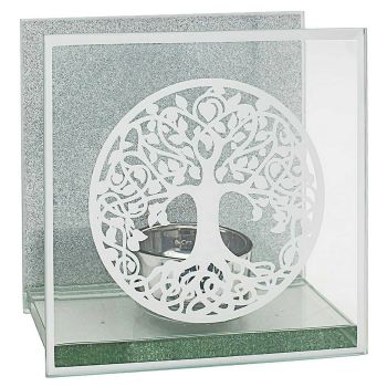 Tree of Life Mirror Tealight Candle Holder 