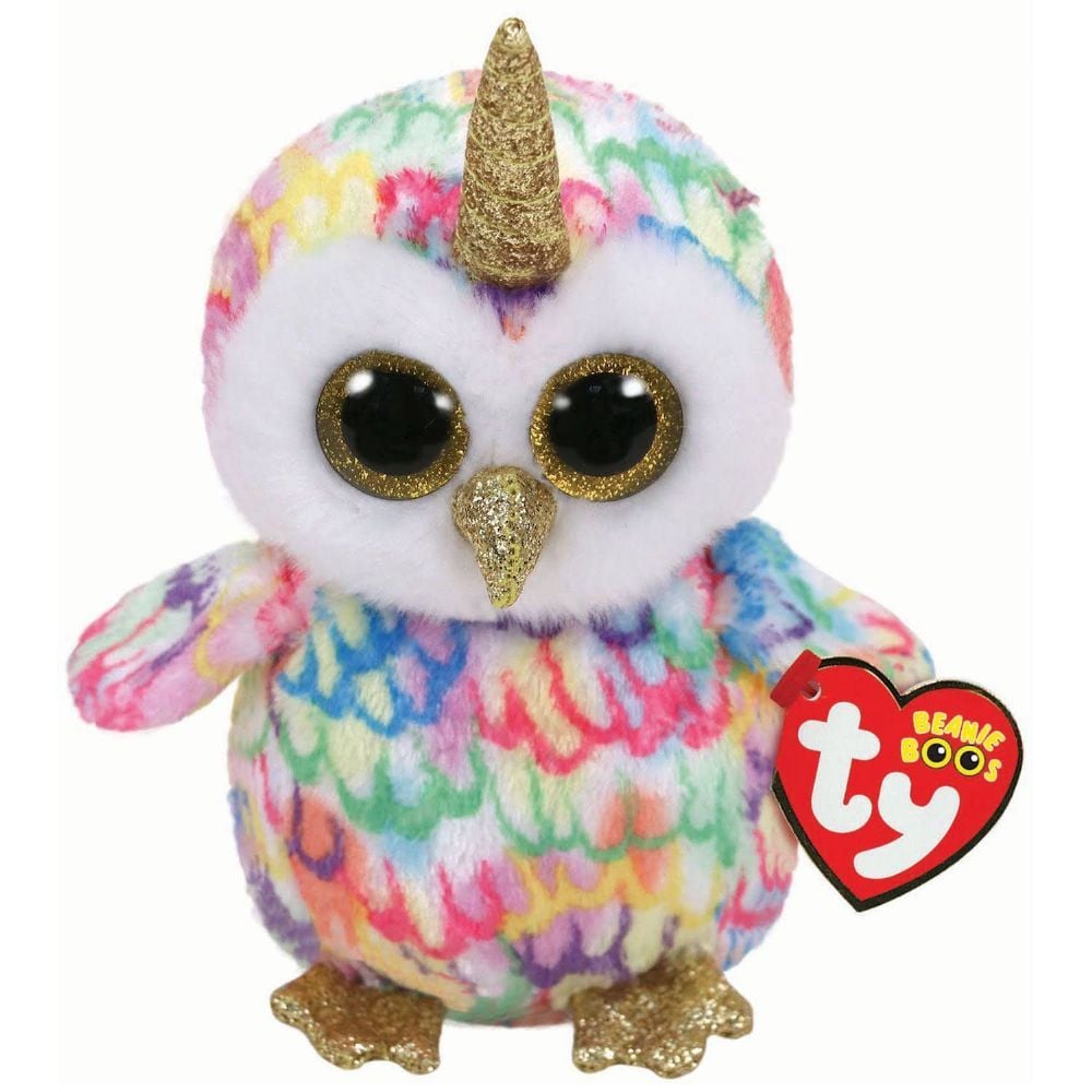 BEANIE BOOS BABIES ENCHANTED OWL WITH HORN PONY SOFT TOY