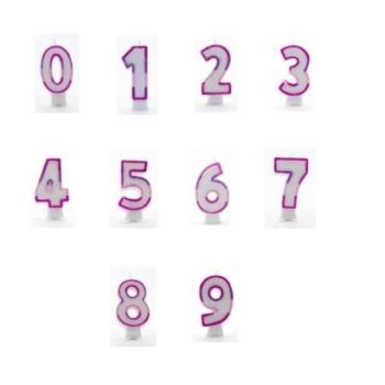 Birthday Candles Single Numbers - Pink