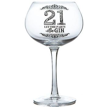 21 Let The Party Be Gin Birthday Gin Glass