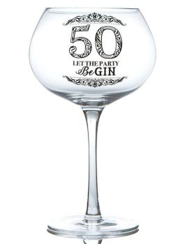 50 Let The Party Be Gin Birthday Gin Glass