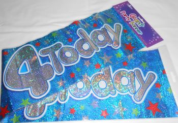 Giant 4 Today Birthday Banner Blue