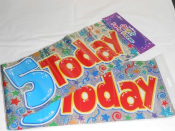 Giant 5 Today Birthday Banner Blue
